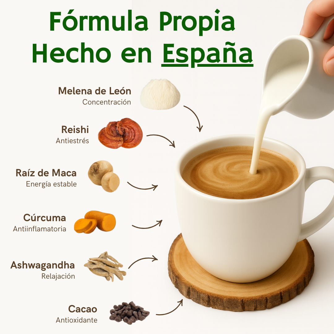 Café con hongos funcionales